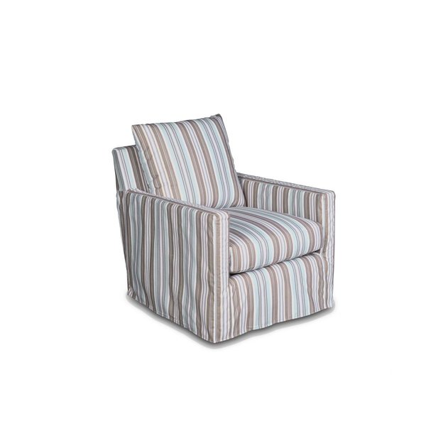 Sunset Trading Seaside Club Chair Slipcover - Box Cushion &amp; Track Arm Blue Striped SU-159593SC-395225